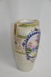 (#68) Vintage Nippon Hand-Painted Japan Vase 10'H