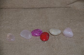 (#100) White / Red / Pink Gem Stone