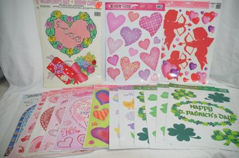 (#69) Reusable Window Cling Design ~ Easter, Valentine Days, St. Patrick Day 13 Sheets
