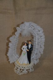 (#159) Vintage Bride & Groom Cake Topper