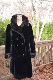Vintage Borgazia Faux Fur Black Coat Size Approx. Medium