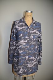 (#136BS) Lysse Nylon Camouflage Button Down Shirt Size Small
