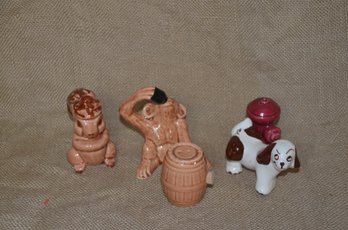 (#95) Mini Ceramic Animals Salt And Pepper Shakers