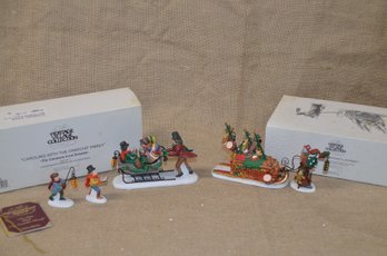 (#126) Department 56 Figurines: CAROLING WITH THE CRATCHIT FAMILY ~ FATHER CHRISTMAS JOURNEY (SET OF 3)