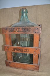 (#16) Great Bear Spring Co. Glass Water Jug With Crate