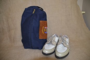 (#263) Ryder Cup Golf Shoe Bag With Foot Joy Europa Golf Shoes Size 7.5