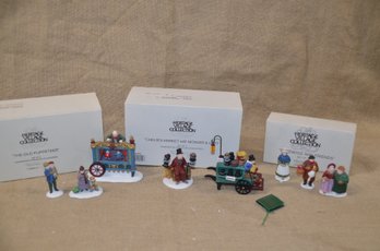 (#127) Department 56 Figurines: FEZZINWIGS AND FRIENDS ~ CHELSEA MARKET HAT MONGER & CART ~ OLA PUPPETEER (3)