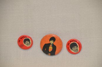 325) Beatle Button Pins Ringo And Harrison .75' And 1' Beatle Button Pin