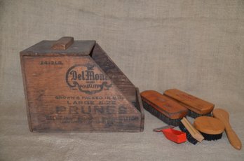 (#18) Vintage Del-Monte Wood Crate Shoe Shine Box Handmade With Supplies