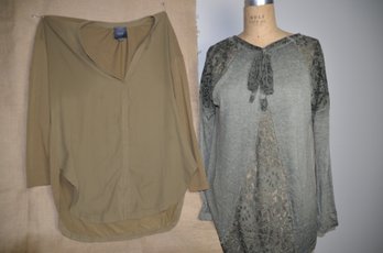 (#139) Lysee Made In Italy Pull Over Sweater ~ Olive Dress Shirt Size Small