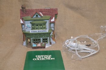 (#23) Department 56 THE MERMAID FISH SHOPPE House Heritage Dickens Village Series