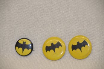 326) Batman 1' Batman Button Pins Lot Of 3