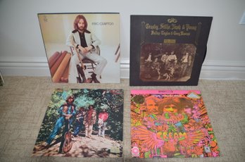 3) Record Album Lot Of 4 - Eric Clapton -Cosby Stills And Nash - Creedence Clearwater Revival