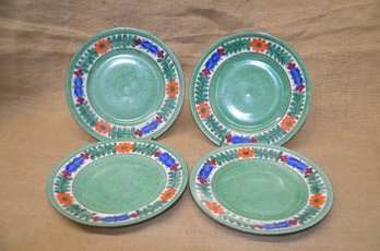 (#41) Vintage Phoenix China Czechoslovakia Hand Painted Moravian Art Plates Set Of 4