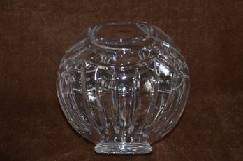 (#153) Crystal Glass Round Bowl Vase 9'