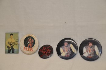 329) Elvis Presley Button Pins Lot Of 4