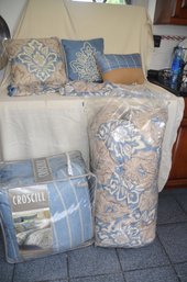 99) Queen Bed Set By Croscill ( Queen Comforter, Bed Skirt, 2 Standard Pillow Shams 26x20 And 24x24)