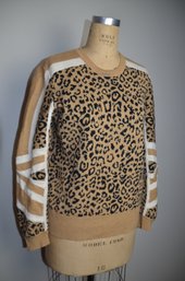 (#141BS) Current / Elliott Leopard Print Pull Over Sweater Size 2