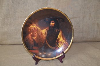 (#52) Decorative Kingsford Mint Rembrandt 10.5' Plate Aristotle Contemplating The Bust Of Homer Series 1655