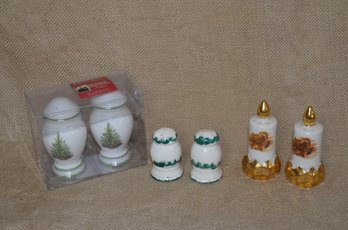 (#107) Mini Salt And Pepper Shakers Christmas Holiday ( 3 Sets )
