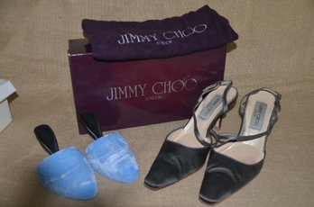 (#124) Jimmy Choo Satin Gray Shoe Size 37.5