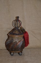 (#10) Decorative Sandton Design Resin Covered Jar Box Holder