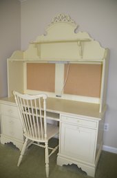 Lexington Desk With Hutch ( Peg Board Backing) And Chair (extra Same Desk On Auction)