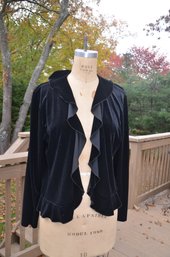 (#112) NEW Chico Black Velour Cardigan Jacket Size 2 - Shippable