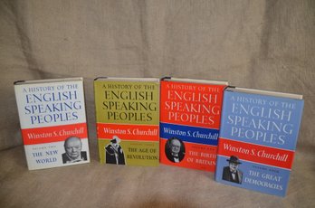 135) Set Of 4 Vintage Books History Of The English Speaking Peoples Winston Chruchill