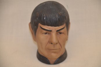 337) Vintage Dr. Spock Star Trek Ceramic Decanter Head Cork Stop Liquor Bottle Topper 3.5x5