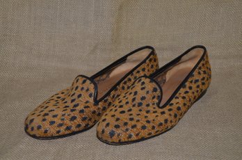 (#126) Stubbs & Wootton Size 7 Made In Spain Leopard Print Loafer Shoe
