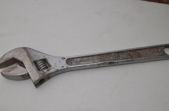 (#44) Vintage US Made Diamond Tool & Horseshoe Co. DIAMALLOY 18' Forged Adjustable Wrench