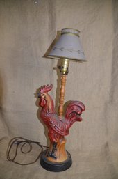 136) Red Rooster Table Lamp 23'H