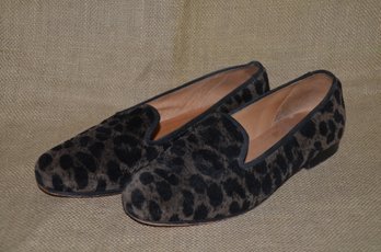 (#127) Stubbs & Wootton Size 7 Made In Spain Darker Leopard Print Loafer Shoe