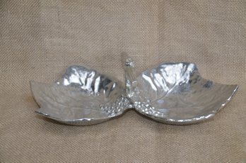 (#14HH) Pewter Italy Double Metal Candy Dish 10' Long