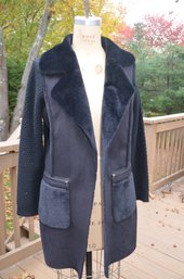 (#115) Shearling / Faux Fur Collar / Knit 34 Jacket Size Medium - Shippable