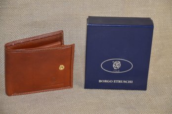 (#133) Mens Italy Genuine Leather Wallet Borgo Etruschi Wallet In Box