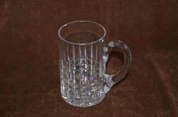 (#167) Ceskci Czech XL Crystal Cut Bohemian Handled Beer Mug