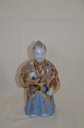 46) Japanese Hand Painted Kutani Jotomba Porcelain Figurine 10'H