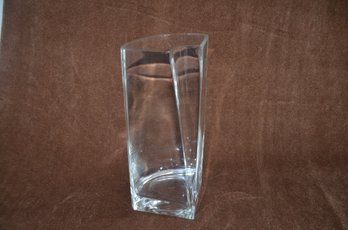 (#168) Modern Unique Design Glass Tall Stem Flower Vase 12'H