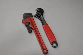 (#46) Vintage RIGID 10' Claw Wrench Heavy Duty ~ HUSKY 10' Chrome Vanadian Wrench