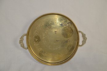 60) Brass Handled Round 12' Tray