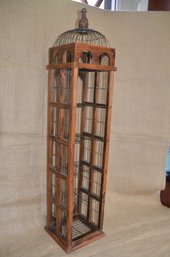 (#4) Tower Wood Frame Metal CD? Shelves