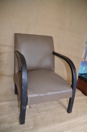 (#6) Vintage Child Arm Chair Wood Frame Vinyl Covering 10' Seat Height