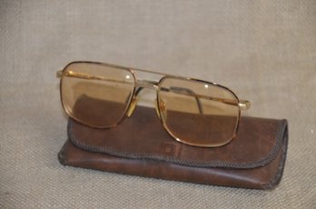 (#136) Vintage 1960's Prescription Metal Frame Eyeglass With Case