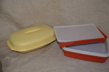 (#118) Vintage Tupperware Steamer And 2 Sets Of Marinate