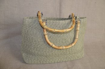 (#154BS) Summer Fun Bamboo Handle Handbag 14x8