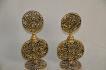 64) Vintage Ornate Filigree Design Gold Toned Leaf Vine Metal Perfume Bottles ( Dauber 1 Missing) 7.5'H