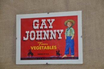 144) Vintage Gay Johnny Texas Vegetalbes Framed