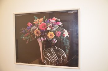 (#8) Framed Picture Horn With Bouquet Flowers Lawrence Leighton Smith Music Director The Louisville Orchestra
